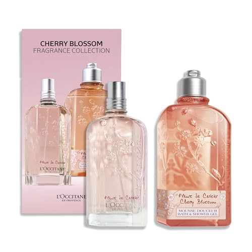 L'OCCITANE Cherry Blossom Fragrance Collection | Sweet & Floral Scented | Vegan & 96% Readily Biodegradable | Premium & Clean Beauty Fragrance Gift Set for Her