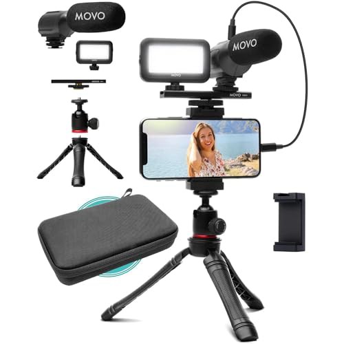 Movo iVlogger Vlogging Kit for iPhone - Lightning Compatible YouTube Starter Kit for Content Creators - Accessories