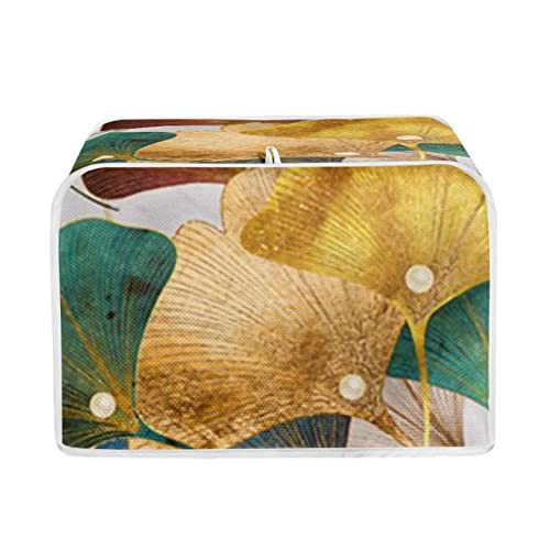 STUOARTE Ginkgo Leaf Print Elegant 4 Slice Toaster Cover Microwave Toaster Oven Cover Universal Size Bread Machine Dustproof Cover Bread Maker Cover