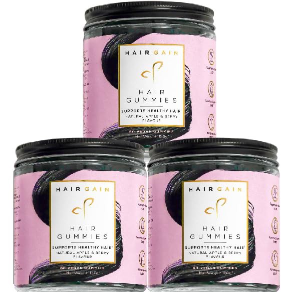 Hair Gain Hair Growth Vitamins for Women - Biotin, Collagen, Selenium & Zinc Gummies for Fuller, Thicker Hair | Vegan, Halal Formula | Promotes Healthier Hair, Reduces Shedding - 90 Days Supply 
