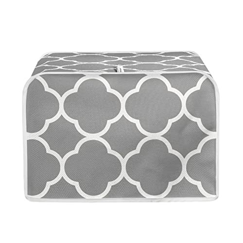 STUOARTE Geometric Print Toaster Covers Small Appliance Covers 4 Slice Toaster Oven Cover Washable Toaster Cover for Home Kitchen Decor with Top Handle, Grey