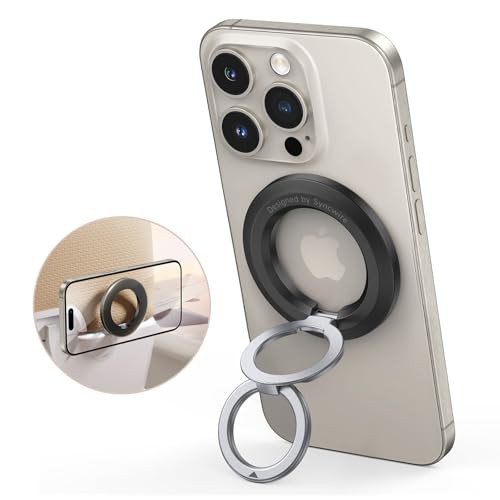 SYNCWIRE for MagSafe Ring Holder, Magnetic Phone Ring Holder Magnet Cell Phone Grip Finger Ring Kickstand Compatible with iPhone 15/14/13/12 Pro Max fits MagSafe Accessories