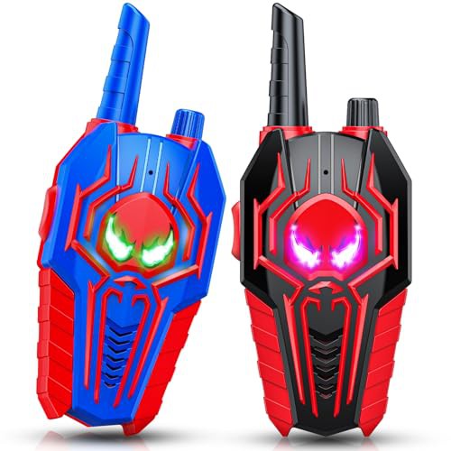 Spider Walkie Talkies for Kids, Toyokid Boy Toys for 4 5 6 Year Old Girls Gift Ages 3-12 Year Old Boy Gift Age 5 6 7 8 Walkie Talkie Outdoor Toys Age 3 4 5 6 7 Kids Toys Camping Hiking Garden Toys