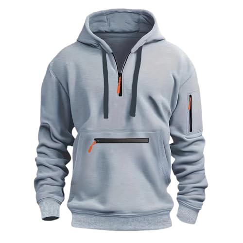 Hoodies for Men Uk Zip up Long Sleeve Pullover Tops Comfortable Drawstring Hooded Sweatshirts With Pockets men Casual Work Activewear Lightweight Fall Holiday Clothing