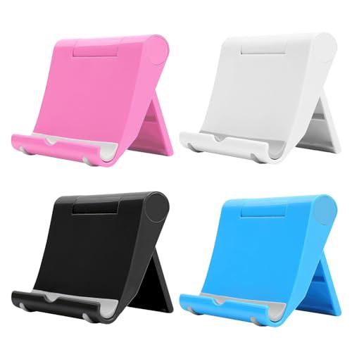 Miunpri 4 pcs Phone Holder Office, Anti-slip Mobile Phone Holder Foldable Smartphone Phone Holder Plastic Compatible with Iphone Ipad Tablet Samsung Phone Accessory