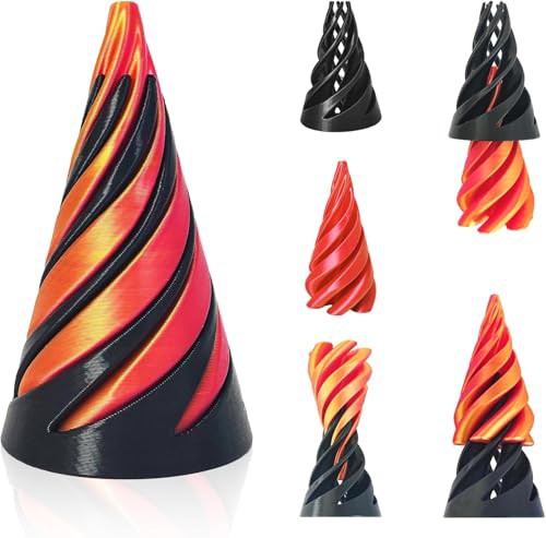 Impossible Cone Fidget Toys, 3d Printed Toys for Stress and Anxiety Relaxing, Spiral Cone Fidget Toy for Stress Relief, Pass Through Pyramid Fidget Toy, Desktop Deco Gift Mini Stress Relief Desk Toy