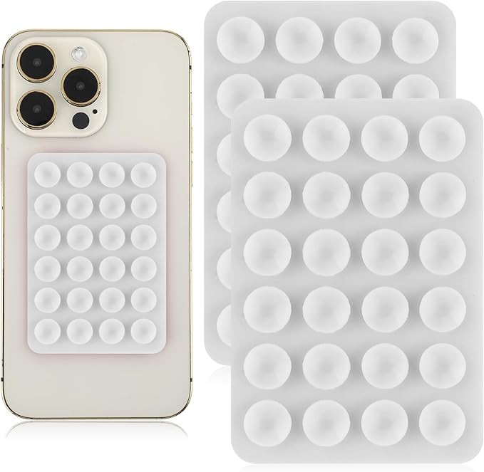 2 Pcs Silicone Suction Phone Case Adhesive Mount, Suction Phone Case Mount Anti-Slip Hands-Free Mobile Accessory Phone Accessory Holder 