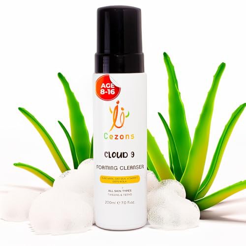 Cezons Cloud 9 Foaming Cleanser - A Gentle Kids Face Wash - Hydrating Face Wash for Kids, Preteens & Teenagers - Natural and Alcohol Free Fragrance Free Skincare - 200ML