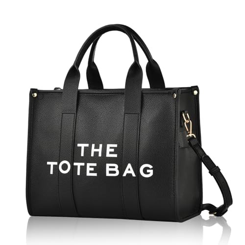 Dimayar Women's Zipper Leather Tote Bags,Tote Bags for Women Teachers,Crossbody Shoulder Bag with Adjustable Straps for Work,Travel,Shopping 