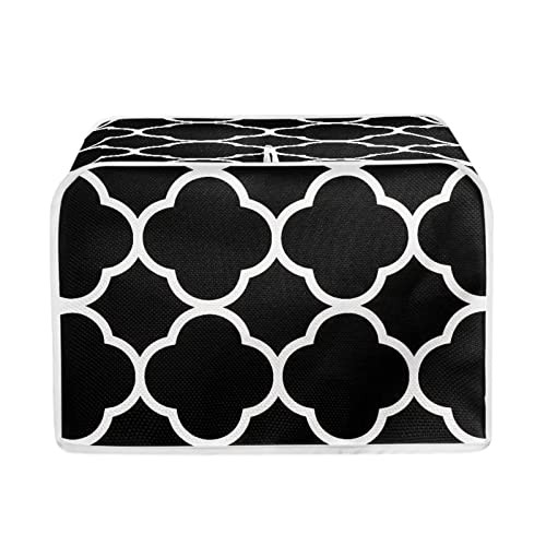 STUOARTE Geometric Print Toaster Covers 2 Slice Dust Protection Toaster Bags Stain Resistant Kitchen Appliance Covers Washable Bread Machine Cover Universal Size, Black