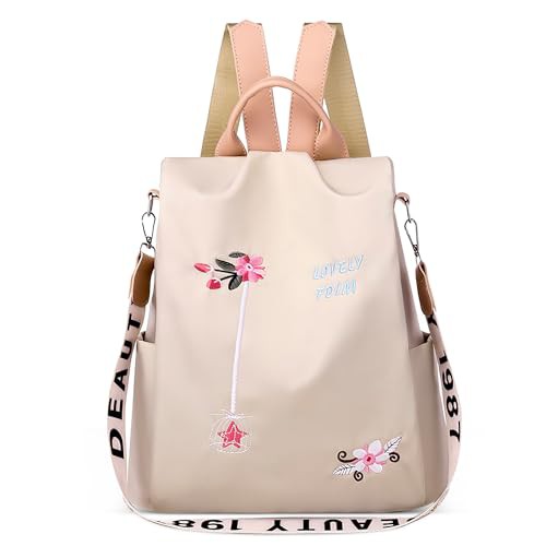DEEVORCA Fashion Women Backpack Elegant Rucksack with Anti-Theft Pocket Shoulder Bag Daypack for Travel Holiday Daily College Ladies Water-Resistant Knapsack Casual Lightweight Handbag Khaki