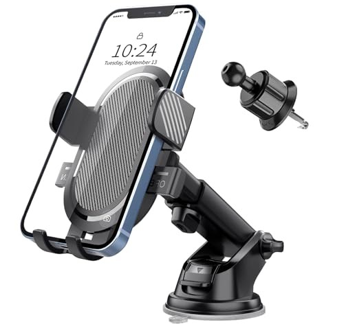 GTML Car Phone Holder Mount, Automobile Cradle for Dashboard/Windscreen/Air Vent, 360° Rotation Phone Stand Car Accessories, Magnetic Phone holder for cars, Compatible with All Mobile Phones