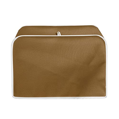 TOADDMOS Brown Toaster Cover 2 Slice Wide Slot Decorative,Small Kitchen Appliance Bread Maker Dust and Fingerprint Protection