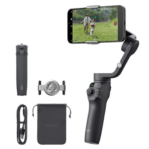 DJI Osmo Mobile 6, 3-Axis Phone Gimbal, Object Tracking, Built-In Extension Rod, Portable and Foldable, Android and iPhone Gimbal, Vlogging Stabilizer, YouTube TikTok Video, Slate Gray