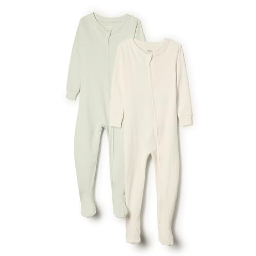 Amazon Essentials x Sofia Grainge Unisex Babies, Toddlers and Kids' Snug-Fit Cotton Footed Pyjamas, Pack of 2