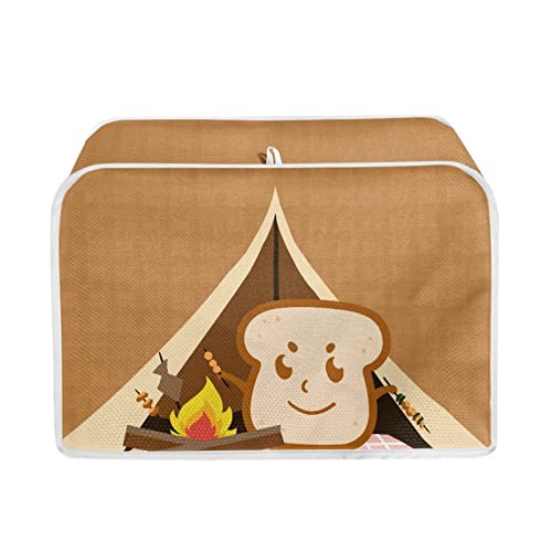 TOADDMOS Funny Cartoon Toaster Print 2 Slice Toaster Cover Small Kitchen Appliance Bread Maker Dust and Fingerprint Protection