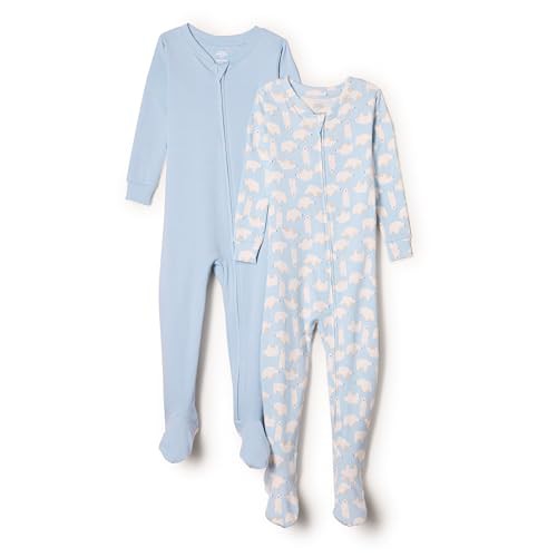 Amazon Essentials x Sofia Grainge Unisex Babies, Toddlers and Kids' Snug-Fit Cotton Footed Pyjamas, Pack of 2