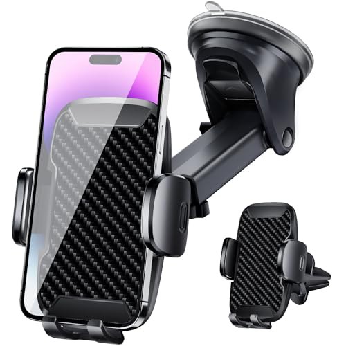 Vexloria Car Phone Holder, Car Phone Mount 360° Rotation, Upgraded Version with Strong Suction Power,Car Phone Cradle for Dashboard/Windscreen/Air Vent, Car Phone Holder for all 4.0''-7.0'' phones
