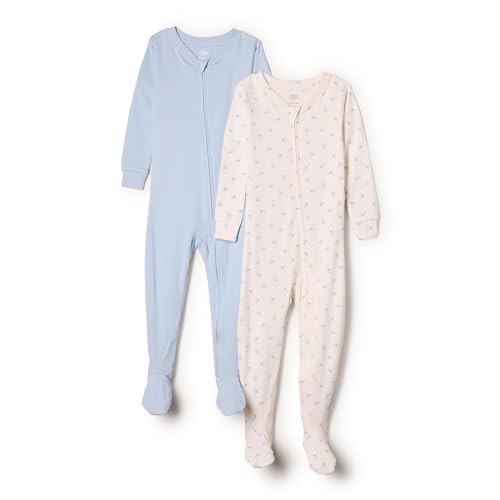 Amazon Essentials x Sofia Grainge Unisex Babies, Toddlers and Kids' Snug-Fit Cotton Footed Pyjamas, Pack of 2