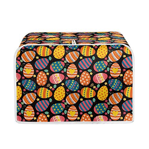 TOADDMOS Easter Eggs Print 2 Slice Toaster Cover Dust Cover,Small Kitchen Appliance Decor Dust and Fingerprint Protection,Washable