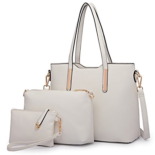 Miss Lulu Women Fashion Handbag Shoulder Bag Purse Faux Leather Tote Bag Set