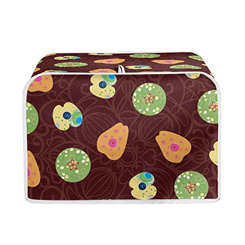 TOADDMOS Fruit Floral Print Toaster Cover 4 Slice,Toaster Covers Bread Maker Cover,Kitchen Small Appliance Covers Dust and Fingerprint Protection