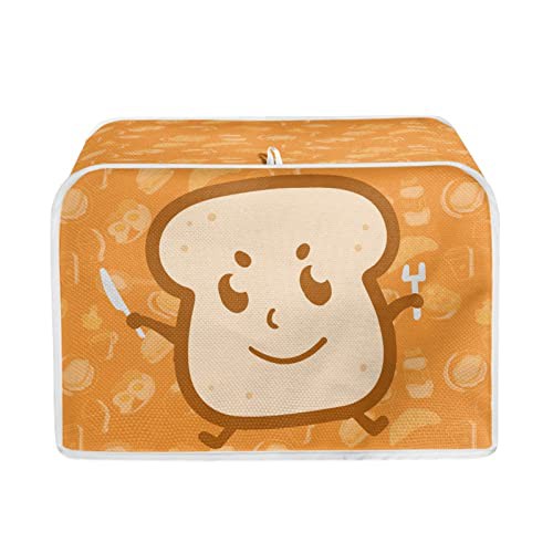 TOADDMOS Cartoon Toaster Design Toaster Cover 4 Slice Wide Slot Decorative,Small Kitchen Appliance Bread Maker Dust and Fingerprint Protection