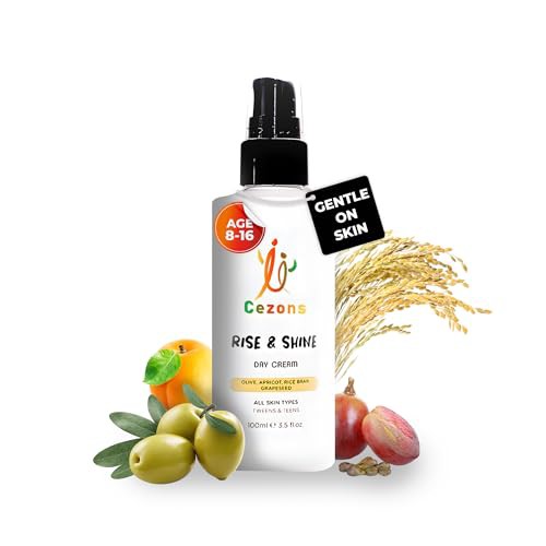 Cezons Rise & Shine Day Cream - A Gentle Face Cream for Kids, Tweens & Teenagers - 100ML - Antioxidant-Packed - Fragrance-Free, Alcohol-Free Skincare.