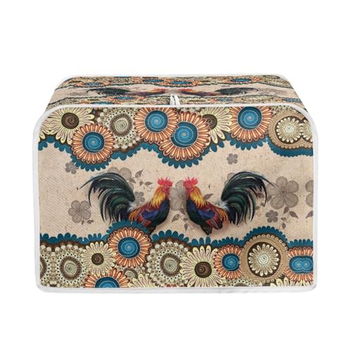TOADDMOS Mandala Chicken Print Toaster Cover 2 Slice,Toaster Dust Cover,Bread Machine Dust Covers