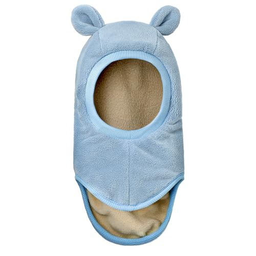 MASOCIO Toddler Hat Winter Warm Balaclava Infant Baby Boys Girls Knitted Thermal Wooly Snood Scarf 12 18 Months 2 3 4 Years Kids Children Bobble Beanie Age 1-5 Years Blue