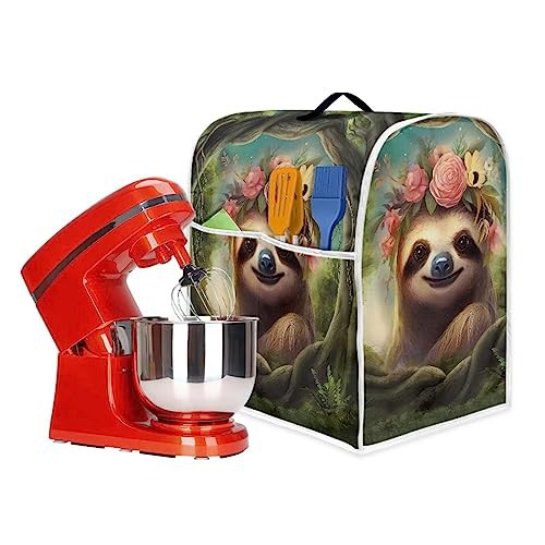 Poceacles Sloth Tree Hole Pattern Stand Mixer Cover Compatible with 4.5-5 Quart Kitchen Mixer, Washable Dustproof Covers Fit All Tilt Head & Bowl Lift Models Mixers, S