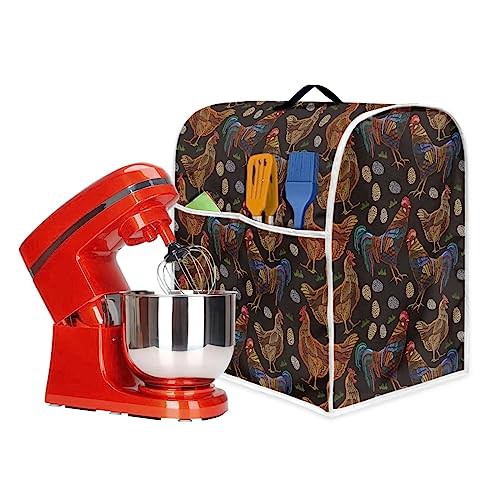 Poceacles Chicken Hens Pattern Kitchen Mixer Cover Compatible with 4.5-5 Quart Stand Mixer/Tilt Head & Bowl Lift Model, Kitchen Mixer Accessories, S