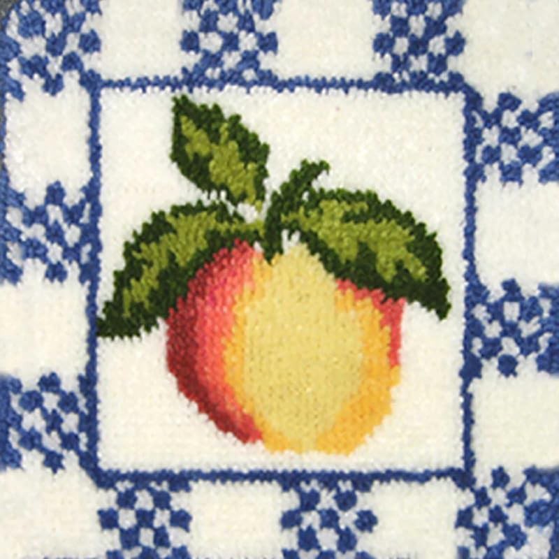 Embroidery Crafts DIY Making Orange Latch Hook Rug Kits with Tool for Adults and Kids Beginner, Handmade Needle Crochet Yarn Kits, Latch Kit Cushion Christmas Home Decoration