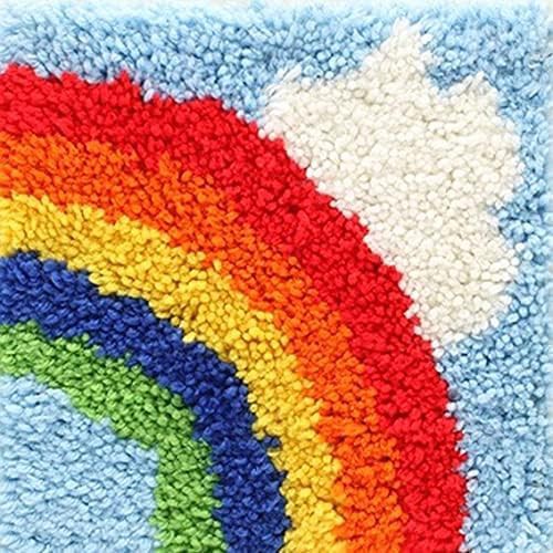 Embroidery Crafts Latch Hook Kits for Adults-Latch Hook Cushion Kits and Embroidery Kits for DIY Needlework,Latch Hook Rugs Carpets Cushion Mat Making Kits,DIY Craft Kits 