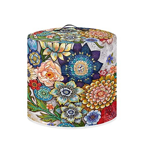 NETILGEN Dust Cover for Kitchen Instant Pot Accessories, for 3 Quart Pressure Cooker Air Fryer Rice Cooker Kitchen Appliance Dust Covers with Storage Pockets Dust-proof Washable, Blooming Flower
