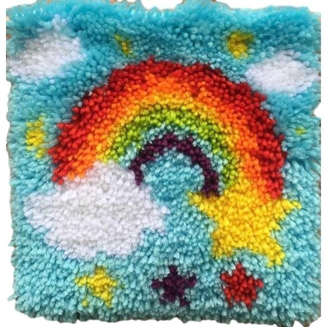 Embroidery Crafts DIY Making Latch Hook Kits for Adults-Cushion Kits and Embroidery Kits for DIY Needlework,Latch Hook Rugs Carpets Cushion Mat Making Kits