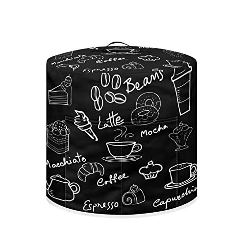 NETILGEN Dust Cover for Kitchen Instant Pot Accessories, for 6 Quart Pressure Cooker Air Fryer Rice Cooker Kitchen Appliance Dust Covers Dust Protection with Storage Pockets, Coffee Dessert Black