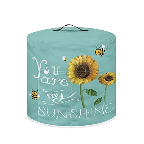 NETILGEN Air Fryer Cover Dust Cover Compatible with 6 Quart Instant Pot, Dust Protection Insulated Kitchen Appliance Cover with Top Handle and Storage Pockets for Women Wife Gift, You Are My Sunshine