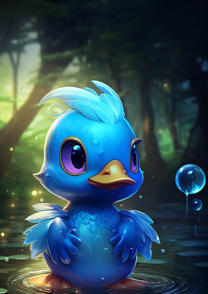 DIUJHUUY 5D Diamond Paintings Kits,Digital Painting Kits - DIY Cartoon Animated Duck Theme Rhinestone Art Picture,Craft Supplies for Kids and Adults, Perfect Home Wall Decor Gift - 30x40cm