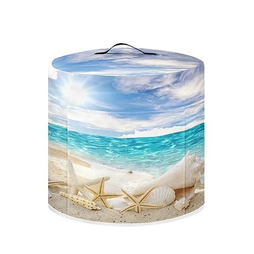 NETILGEN Pressure Cooker Cover for 8 Quart Instant Pot and Air Fryer Accessories, Stain Resistant Washable Cover Electric Appliance Cover with Pockets for Coastal Decor, Beach Starfish Conch