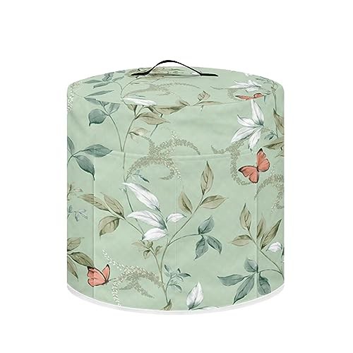 NETILGEN Dust Cover for 3 Quart Instant Pot and Extra Accessories, Dust Protection Easy Cleaning Pressure Cooker Cover Electric Appliance Cover Air Fryer with Pocket Home Decor, Butterfly Leaf Green