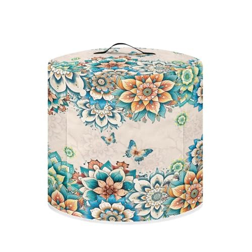 NETILGEN Pressure Cooker Cover for 8 Quart Instant Pot and Air Fryer Accessories, Stain Resistant Washable Cover Electric Appliance Cover with Pockets for Home Kitchen Decor, Boho Flower Butterfly