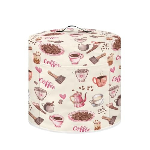 NETILGEN Dust Cover Compatible with 8 qt Instant Pot, for Electric Pressure Cooker Rice Cooker and Air Fryer Insulated Cloth Cover Keep Appliance Clean Home Decorations, Coffee Pink Beige