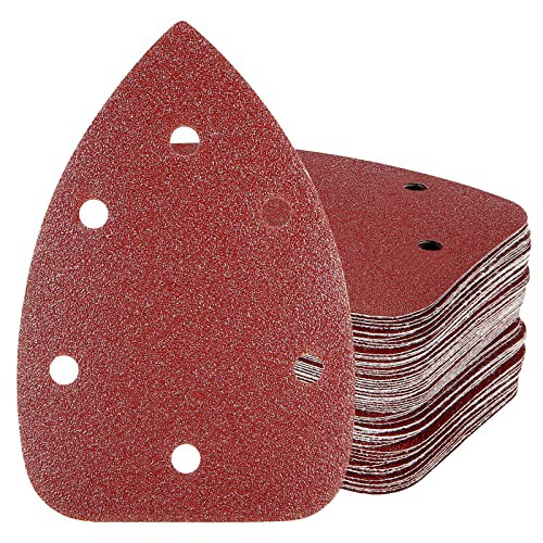 HYCHIKA 60PCS Sanding Pads, 6 Holes Hook and Loop 60/80/100/120/180/240 Grits Mouse Sander Pads for HYCHIKA 200W Mouse Sander 
