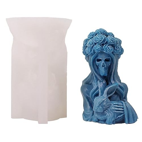 Skull Witch Ornament Silicone Mold Jewelry Epoxy Jewelry Tool Making Resin Craft Home Decoration