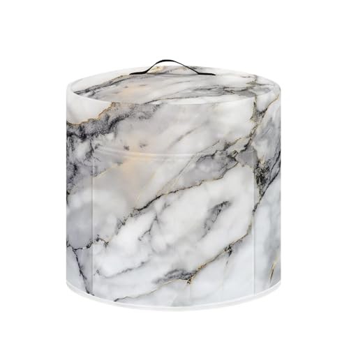 NETILGEN Dust Cover Compatible with 3 qt Instant Pot, for Electric Pressure Cooker Rice Cooker and Air Fryer Insulated Cloth Cover Keep Appliance Clean Home Kitchen Decoration, Grey White Marble