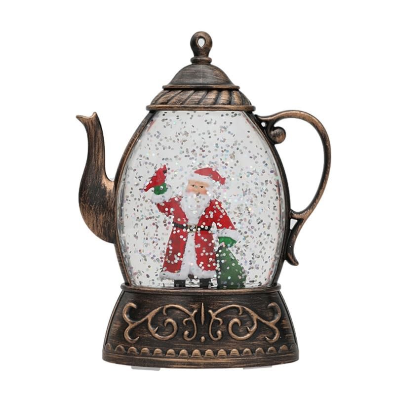Creative Christmas Water Kettle Water Injections Sequins Ornament Decoration and Night Lighting Water Kettle
