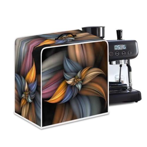 NETILGEN Coffee Maker Dust Cover Coffee Machine Dustproof Cover Kitchen Appliances Protector Dustproof Fingerprint Protection for Women Gift, Brown Flower