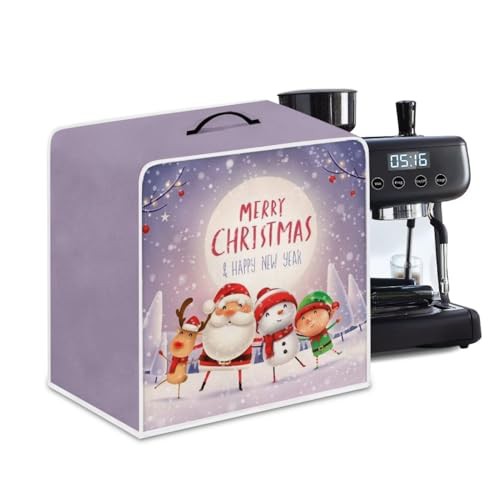 NETILGEN Coffee Maker Dustproof Cover Fingerprint Protection Heat-Resistant Lightweight Durable Coffee Machine Cover Universal Fits for Most Standard Coffee Makers, Santa Claus Purple