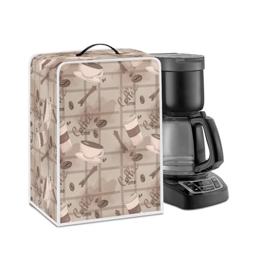 NETILGEN Coffee Maker Cover Kitchen Appliances Protector Universal Fits for Most Standard Coffee Makers, Keep Away From Dust Fingerprint Stain Liquid Dust Cover, Coffee Plaid